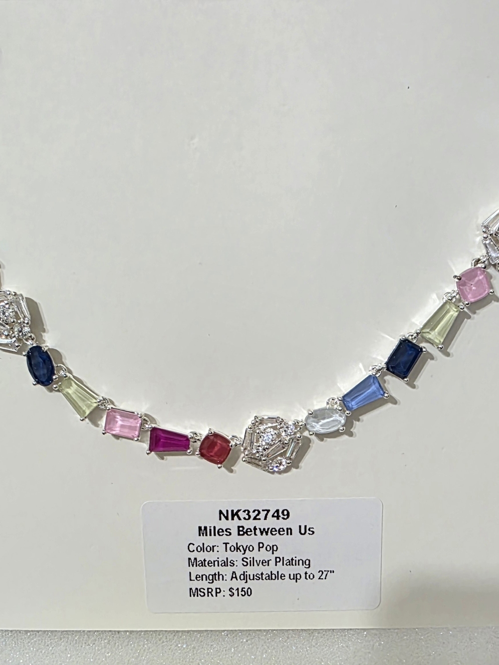Tokyo Pop Multi-Color Silver Plated Jewel Candy Necklace
